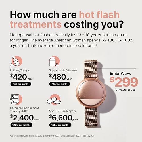 Embr Wave 2 Thermal Wristband, Warming and Cooling Bracelet, Gold | Rechargeable, Effective, Natural Relief from Hot Flashes, Night Sweats, Menopause Symptoms Improve Sleep, Manage Anxiety