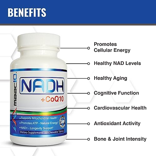 MAAC10 NADH + CoQ10 Chewable Tablets, 60 Count