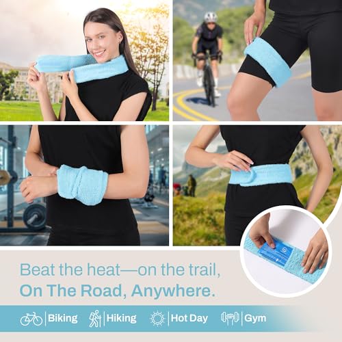Ice Pack for Neck and Shoulders, Neck Ice Pack Wrap with 2 Reusable Packs | Cold Pack for Neck, Freezable Cooling Wrap, Post Surgery Tonsillectomy Recovery, Soft Plush Towel