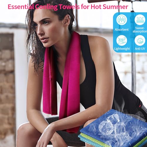 Cooling Towel (40"x12") - for Neck/Face, Ice Towel,Chilly Towel, Cooling Neck Wraps for Hot Weather Instant Chill, Soft Microfiber for Yoga, Gym, Golf, Running,Workout, Outdoor Sports, Hiking