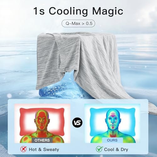 Marchpower 2 Pack Cooling Pillowcases Queen Size, Arc-Chill Cool Fiber, Double Sided Design for Hot Sleepers Night Sweats Hot Flashes, Oeko-TEX Certified Soft Breathable Pillow Covers Hidden Zipper