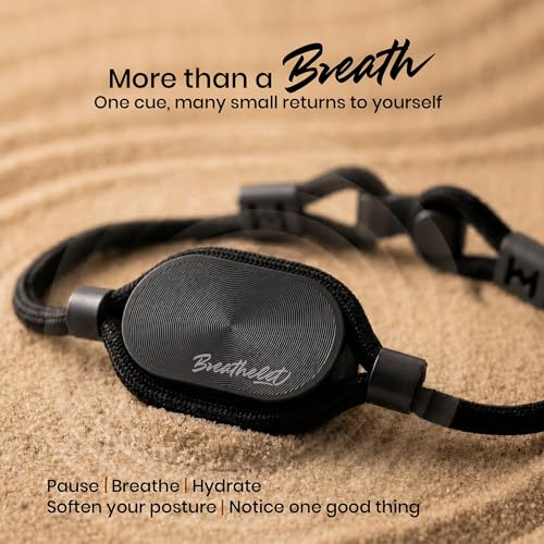 Mindful Vibration Reminder for Men and Women —Adjustable One-Size Couples Bracelets,a Gentle Cue to Pause and Breathe,No App or Bluetooth,Premium Screen-Free Wellness Gift (Gunmetal)