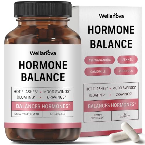 Hormone Harmony for Women – Natural Hormonal Balance Support for Menopause | Perimenopause, Menopause, Hot Flashes, Mood Swings, Cravings, Bloating Relief, 60 Capsules