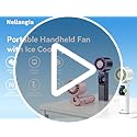 Portable Handheld Fan with Ice Cooling Personal Rechargeable Mini Neck Fan | 199-Speed 20000RPM 4000mAh Battery Powered up to 15hrs, LED Display Foldable & Hangable for Travel, Camping & Outdoor, Purple