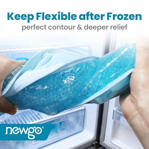 NEWGO Ice Pack for Neck Pain Relief, FSA Eligible, Blue | Double-sided Material, Neck Ice Wrap for Cervical Pain, Office Pressure, Sports Injuries, and Swelling, 24.8" x 4.13"