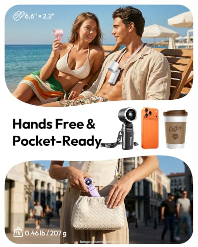 Gaiatop Portable Handheld Turbo Fan, 15 Hrs Cooling, 180° Foldable 4-in-1 Hand Held Fans, 6-Speed (1-100) Personal Mini Handheld Fans, Small Portable Fan for Travel, Working, Outdoor Women Gifts Black