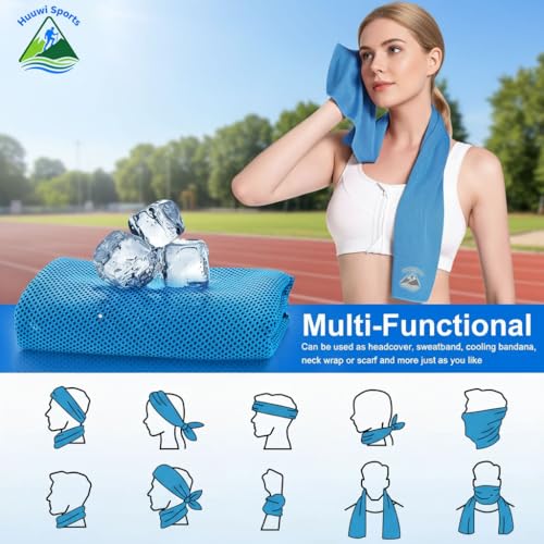 Cooling Towel 4 Pack, 40"x12" Ice Towel for Instant Relief, Microfiber Chilly Towel for Sports, Gym, Running, Yoga, Golf, Camping, Fitness (Mix A)