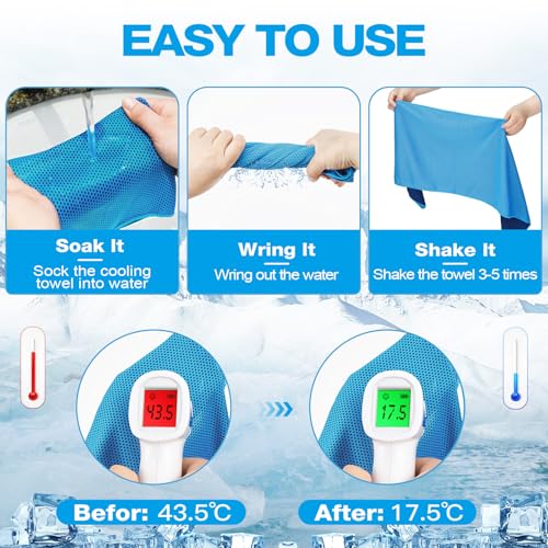 MENOLY 30 Packs Cooling Towels Bulk (40"x12") Gym Cooling Towels for Neck and Face Sweat Workout Cooling Neck Rags for Sports Yoga Soft Microfiber Breathable Rags for Hiking Running Fitness-Multicolor
