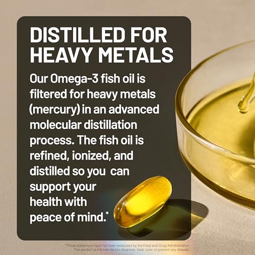 NatureWise Omega 3 Fish Oil - 500mg Omega 3 per Serving - 300mg EPA & 200mg DHA - Sustainably Sourced for Purity - Lemon Flavored - Burpless - Gluten & Soy Free, Non-GMO - 60 Softgels[2-Month Supply]