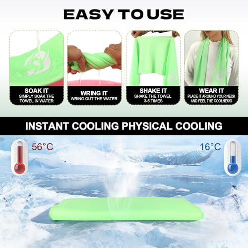 CSITE 4 Pack Cooling Towels (47"x12") for Neck and Face, Ice Towel for Hot Weather, Soft Breathable Chilly Gym Towels, Microfiber Towel for Work Out, Yoga, Running, Camping & More Activities