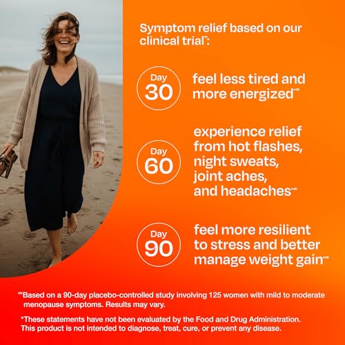 Amberen Menopause Supplement, Multi-Symptom Relief, 60 Day Supply | Clinically Proven, Helps Relieve Hot Flashes, Night Sweats, Mood Swings, Difficulty Sleeping, Fatigue, Drug & Hormone Free