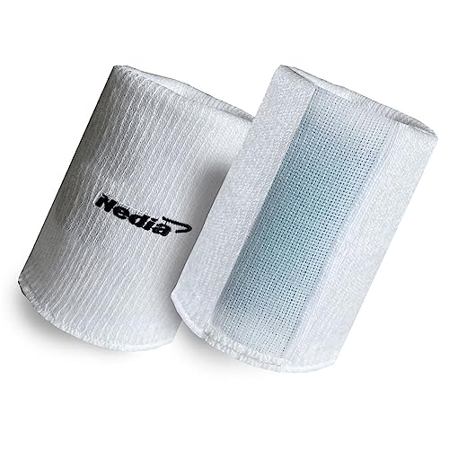 Nedia Cooling Wristbands Cotton Sweatband for Men and Women, Ice Gel Pack Inserts Keeps You Cool in Hot Weather Play, Sweat Absorbing Athletic Terry Cloth, for Tennis, Basketball, Running, More