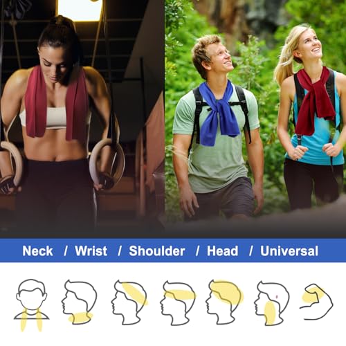Pallesen Cooling Towel, Cooling Towels for Neck and Face, Cooling Towels for Hot Weather, Sports Cooling Towels, Cooling Towels for Yoga, Running & Gym, 5-Pack, 40" x 12", Random Color