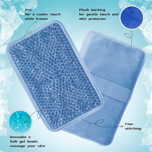 Ice Pack – Reusable Hot & Cold Compress for Pain Relief. | 3 pack blue, flexible design with soft covers, for knee, foot, ankle, neck, sports swelling & injuries