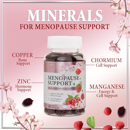 Menopause Supplement Gummies - Women's Menopause Relief with Black Cohosh for Natural Mild Hot Flashes & Night Sweats Support - Complete Female Menopause Support Gummy Supplements - 60 Gummies