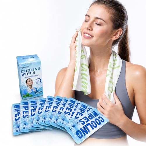 10PCS Instant Cooling Towels ，Cooling Wipes with Refreshing Mint Scent, Cold Camping Towel, Long-Lasting 3-Hour Chill, Lightweight & Portable for Gym, Hiking, Golf, Concerts, and Outdoor Sports