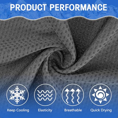 Hosuly 30 Pack Cooling Towels 40"x12" Cooling Neck Wraps Soft Breathable Chilly Towel Ice Towels Microfiber Workout Towel for Yoga Sport Running Workout Gym Camping Fitness Activities(Dark Gray)