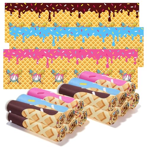 12 Pcs 40"x12" Baseball Cream Drip Cooling Towels for Yoga Gym Coach | Microfiber Chilly Sports Towels, Breathable Sweat Absorbent Rags for Hot Weather Workout, Ideal Team Gifts & Party Favors