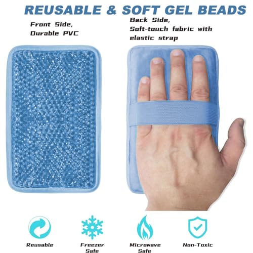Ice Pack – Reusable Hot & Cold Compress for Pain Relief. | 3 pack blue, flexible design with soft covers, for knee, foot, ankle, neck, sports swelling & injuries