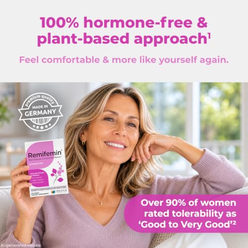 Remifemin Menopause Symptoms Relief - Clinically Proven Ingredients - Menopause Supplements - Black Cohosh - Estrogen-Free - Made in Germany - 120 Tablets