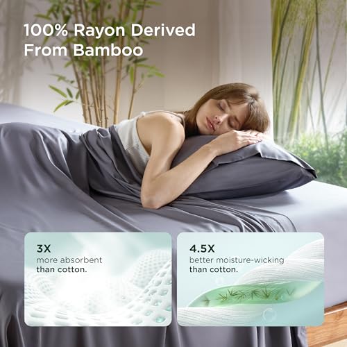 Bedsure PureWoven Pillow Cases Queen Set of 2, Rayon Derived from Bamboo