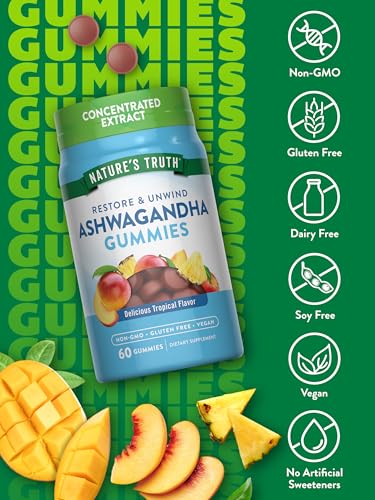 Nature's Truth Ashwagandha Gummies | 60 Count | Tropical Flavor