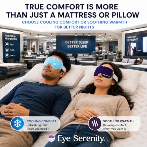 LURE Eye Serenity CHILL Self Cooling Eye Mask for Sleeping, Cooling Eye Patches for Dark Circles and Puffy Eyes, Cold Compress, Spa Relaxation and Self-care Gifts for Women & Men