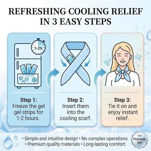 Cooling Neck Wrap & Scarf for Instant Relief | Reusable Ice Crystal Cooling Towel – Soft, Breathable for Sports, Gym, Outdoor Work, Hot Flashes (Grey)