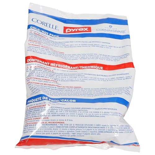Pyrex Portable Large Cold/Hot Pack (2-Pack) - Made in USA | Reusable Gel Pack | Flexible Design | Hot Or Cold Therapy | Microwave & Freezer Safe | Leak-Resistant