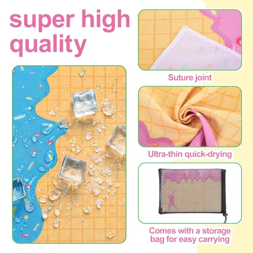 Peryiter 20 Pcs Ice Cream Drip Baseball Cooling Towel 40 x 12 Inch Breathable Ice Towel with Storage Bag Quick Dry Baseball Team Gift Fitness Camping Gym Running Sports Party Favors Coach Gift