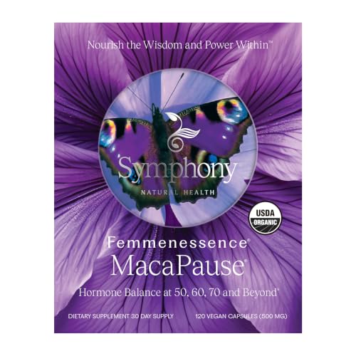 Femmenessence MacaPause – Clinically Proven Post Menopause Supplement for Women, Supports Natural Hormone Balance – Estrogen, Mood & Hot Flashes Relief. 120 Organic Vegan Capsules (30 Day Supply)