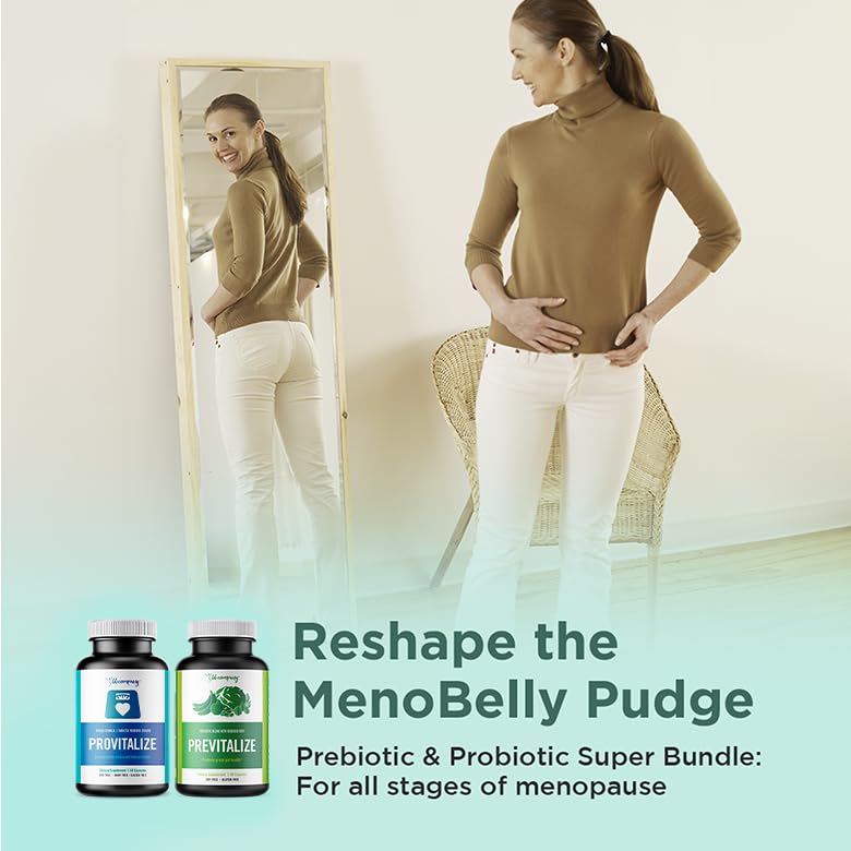 BB Company Slim Gut Bundle | Menopause Prebiotics and Probiotics for Women | Gut Vitamins for Digestive Health | Supports Joint Health & Sexy Midsection | Provitalize & Previtalize | 30 Day Supply
