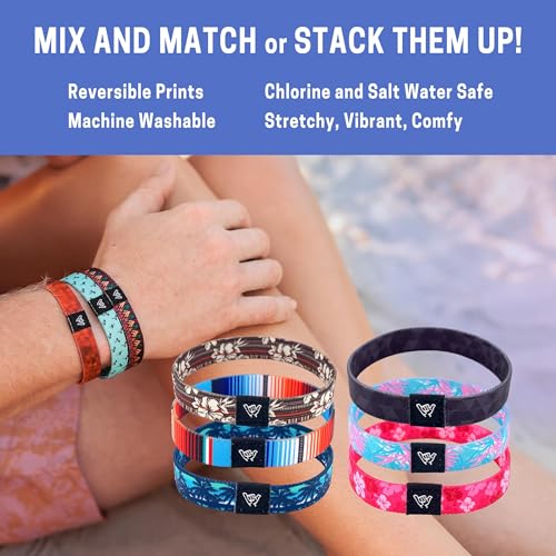 Coastal Bracelet for Men, Women & Teens - Comfy Tribal Print and Boho - Coastal Style Reversible Wristband