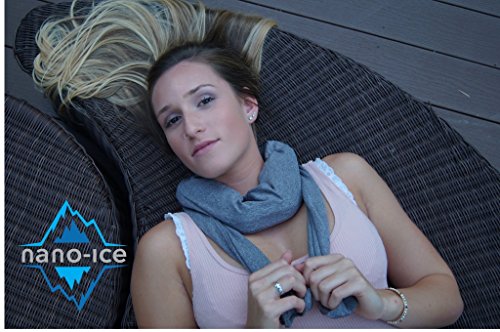 Nano-Ice Cooling Scarf Necklace | 2 Hours of Cooling Comfort for Hot Flashes, Menopause & Heat Intolerance | Mist Grey