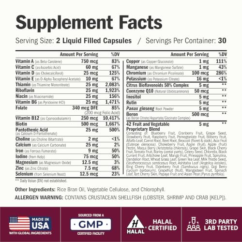 Multivitamin for Women – VIT & Minerals – Daily Wellness – 60 Liquid Caps
