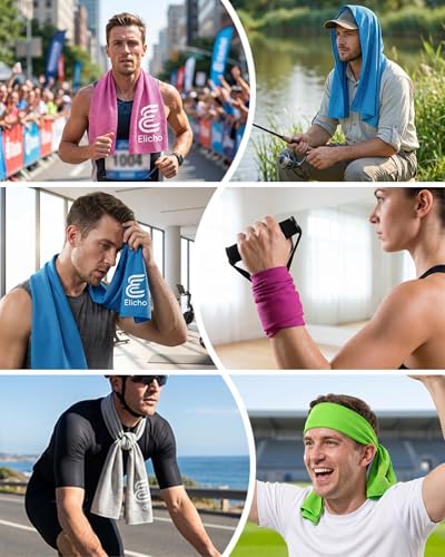 4 Packs Cooling Towel (40"x12"), Cooling Neck Wraps, Ice Sport Towel | Microfiber Soft Breathable Chilly Towel for Yoga, Running, Gym, Camping, Fitness, Workout & More Activities(Multicolor)