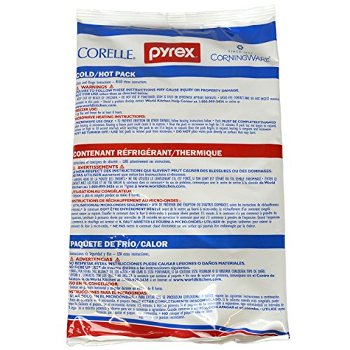Pyrex Portable Large Cold/Hot Pack (2-Pack) - Made in USA | Reusable Gel Pack | Flexible Design | Hot Or Cold Therapy | Microwave & Freezer Safe | Leak-Resistant