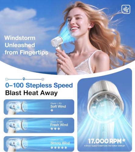 TORRAS COOLiFY iva Handheld Fan with Ice Cooler, [Chill by 50°F], 0-100 Adjustable Speed, Super Mini Powerful Portable Fan 4900mAh Rechargeable, Hand Fans for Travel Essentials,Mothers Day Gifts,Ivory