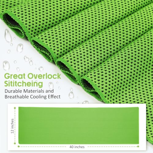 Cooling Towels 40 Pack, 40"x12" Bulk Cold Towels for Hot Weather, Cool Gym Towel for Neck & Face, Cooling Rags with Carry Bag for Sports, Workout, Golf, Camping, Travel