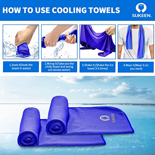 Sukeen Cooling Towels for Neck and Face (40"x12"), Cooling Wraps for Sports | Lightweight,Mesh Microfiber,Soft,Breathable,Multi Use in Hot Weather for Sport Fans,Athletes,Travers,Outdoor Workers,Pets