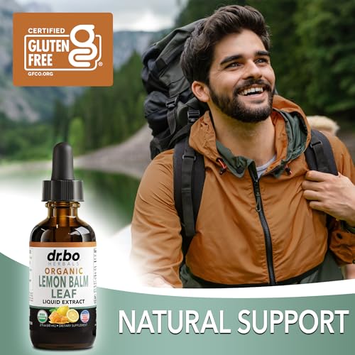 Organic Lemon Balm Extract Tincture - Organic Lemon Balm Leaf Liquid Extract Drops Oil Melissa Officinalis, Calm Relaxation Tea Supplements - Vegan Liquid Drops Tincture Supplement, Kids & Adults 2oz