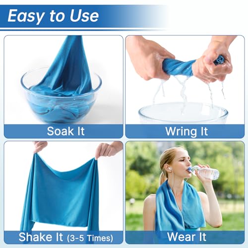 Cooling Towels - 4 Pack Cooling Towels for Neck and Face Cooling Towel | 40"x12", Microfiber Soft Breathable Cooling Towel for Hot Weather, Workout & More Activities