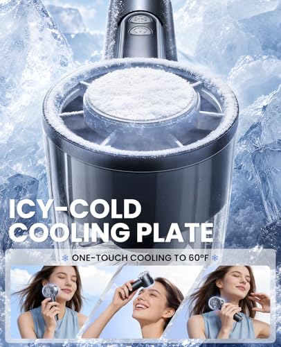 Handheld Fan with Ice Cooler, 13H Runtime, 16000RPM Turbo Motor, 100-Speed, 4000mAh Rechargeable Personal Fan, Portable Mini Hand Fan for Travel Outdoor Makeup Black