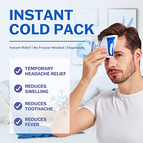 25 Pack Instant Ice Packs for Injuries, Disposable Instant Cold Pack
