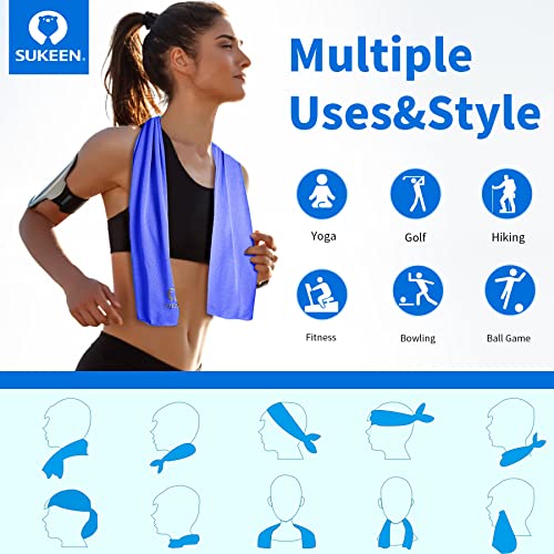Sukeen Cooling Towels for Neck and Face (40"x12"), Cooling Wraps for Sports | Lightweight,Mesh Microfiber,Soft,Breathable,Multi Use in Hot Weather for Sport Fans,Athletes,Travers,Outdoor Workers,Pets