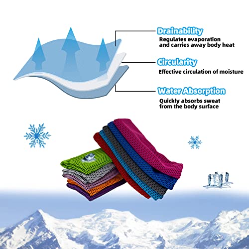 Cooling Towels, Soft Breathable Sweat Ice Towel for Sports, Yoga, Gym, Golf, Camping, Running, Fitness, Workout & More Activities