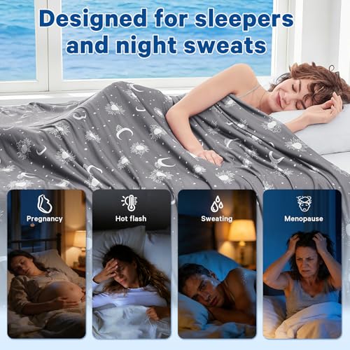 inhand Cooling Blanket Twin (60"x80"), College Dorm Essentials for Girls Guys,Summer Cold Blankets for Hot Sleepers & Night Sweats, Cool Lightweight Breathable Blanket for Twin Size Bed Ink Grey