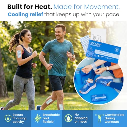 | Cooling Gel Patches for Instant Relief from Heat, Workouts, and Hot Flashes | Long-Lasting, Breathable, Hydrogel Patches for Cooling Comfort | 10 Pack