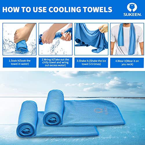 Sukeen Cooling Towel (40"x12") for Neck & Head - Soft Breathable Chilly Sweat Towel for Yoga, Golf, Gym, Camping, Running, Workout & More Activities