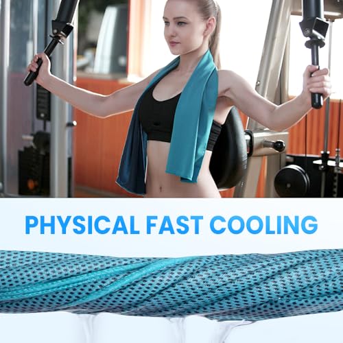 Instant Cooling Towel with Storage Bottle, Ice Towel for Neck Face for Sports Gym & Hot Weather (Orange)